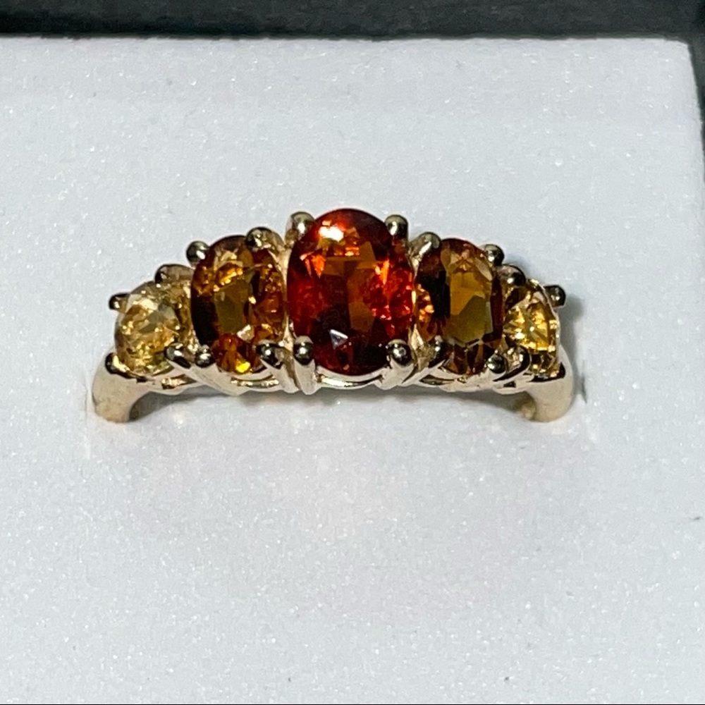 Vintage JCM 10k Yellow Gold Citrine Ring - size 7.5
